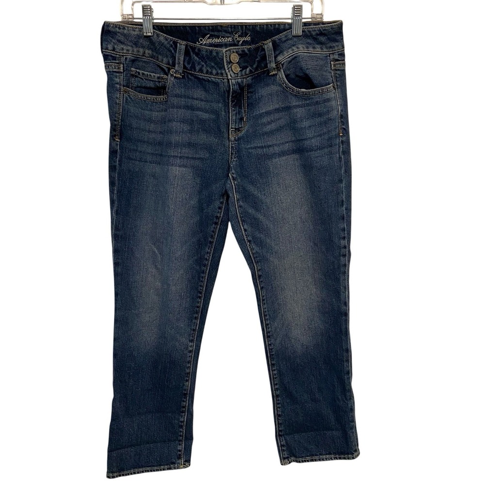 American Eagle Women's Jeans Size 10 Artist Crop Dark Wash Casual Preppy Street